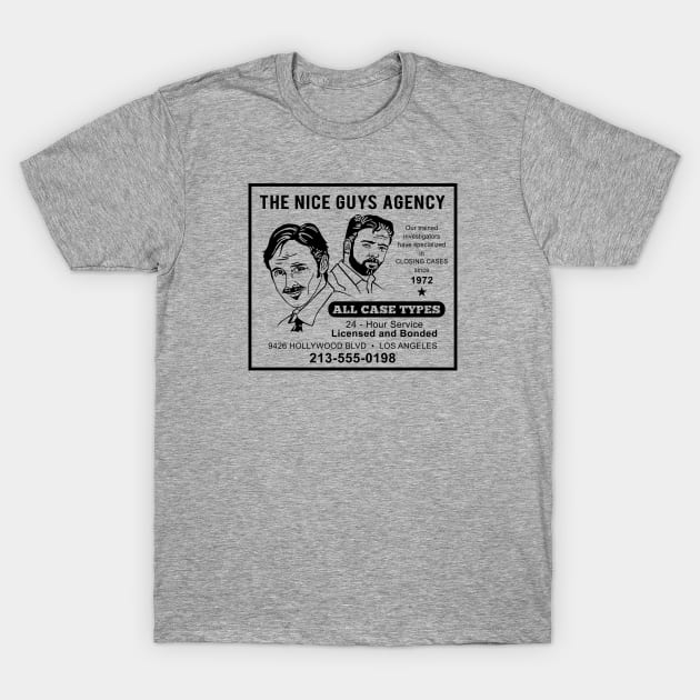 The Nice Guys Agency Newspaper Ad T-Shirt by Alema Art